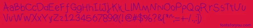 Ownhand Font – Purple Fonts on Red Background