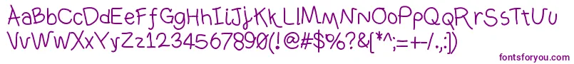 Ownhand Font – Purple Fonts on White Background
