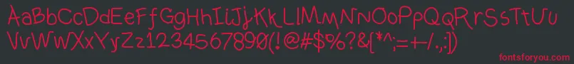 Ownhand Font – Red Fonts on Black Background