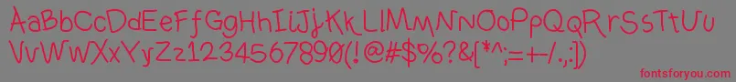 Ownhand Font – Red Fonts on Gray Background