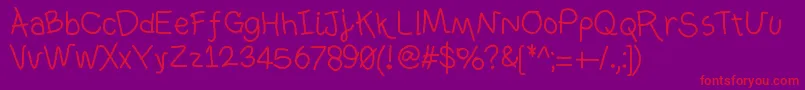 Ownhand Font – Red Fonts on Purple Background