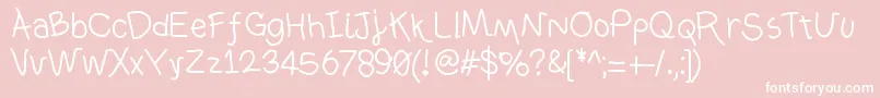 Ownhand Font – White Fonts on Pink Background