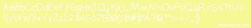 Ownhand Font – White Fonts on Yellow Background