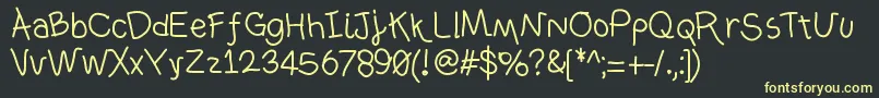 Ownhand Font – Yellow Fonts on Black Background