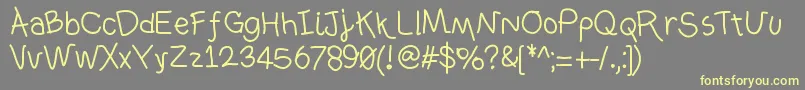 Ownhand Font – Yellow Fonts on Gray Background