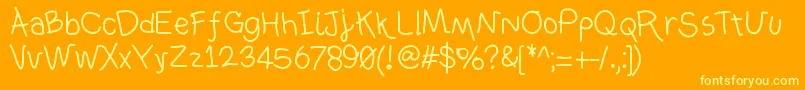 Ownhand Font – Yellow Fonts on Orange Background
