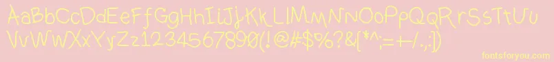 Ownhand Font – Yellow Fonts on Pink Background