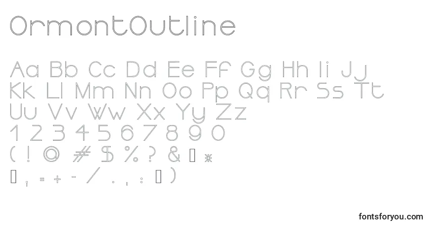 OrmontOutline-fontti – aakkoset, numerot, erikoismerkit