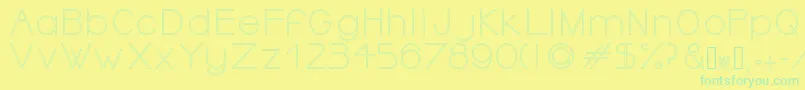 OrmontOutline-Schriftart – Grüne Schriften auf gelbem Hintergrund