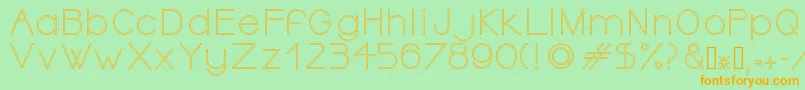 OrmontOutline-Schriftart – Orangefarbene Schriften auf grünem Hintergrund