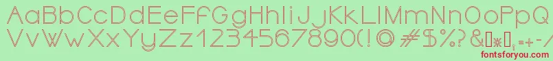 フォントOrmontOutline – 赤い文字の緑の背景