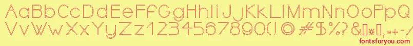 OrmontOutline-Schriftart – Rote Schriften auf gelbem Hintergrund