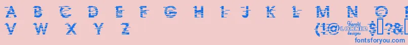 IxatDemo-fontti – siniset fontit vaaleanpunaisella taustalla