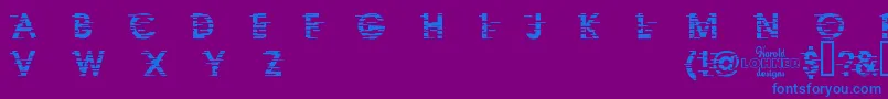 IxatDemo-fontti – siniset fontit violetilla taustalla