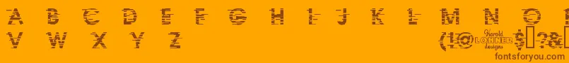 フォントIxatDemo – オレンジの背景に茶色のフォント
