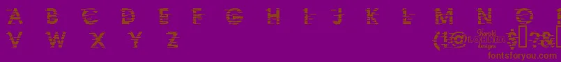 IxatDemo-fontti – ruskeat fontit violetilla taustalla