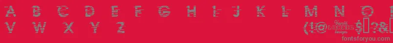 IxatDemo-fontti – harmaat kirjasimet punaisella taustalla