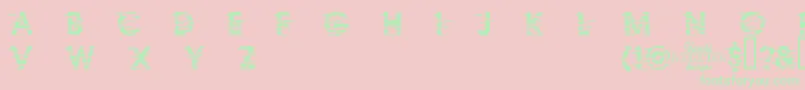 IxatDemo-fontti – vihreät fontit vaaleanpunaisella taustalla