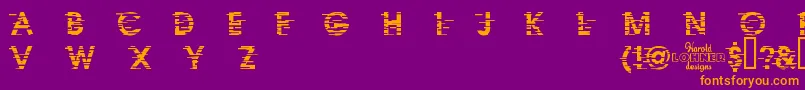 Шрифт IxatDemo – оранжевые шрифты на фиолетовом фоне
