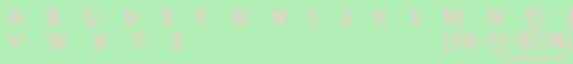 フォントIxatDemo – 緑の背景にピンクのフォント