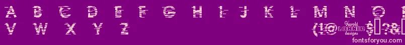IxatDemo-fontti – vaaleanpunaiset fontit violetilla taustalla