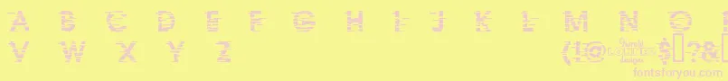 Шрифт IxatDemo – розовые шрифты на жёлтом фоне