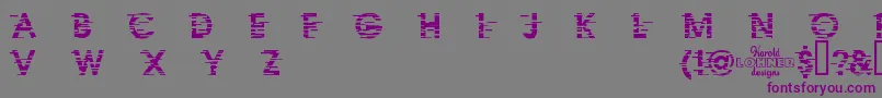Шрифт IxatDemo – фиолетовые шрифты на сером фоне