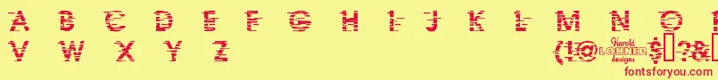 IxatDemo-fontti – punaiset fontit keltaisella taustalla
