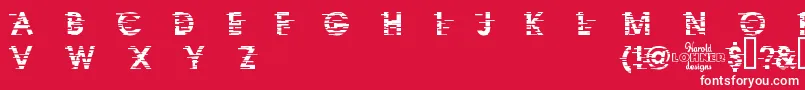 IxatDemo-fontti – valkoiset fontit punaisella taustalla