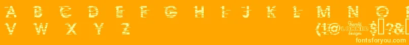 IxatDemo-fontti – keltaiset fontit oranssilla taustalla