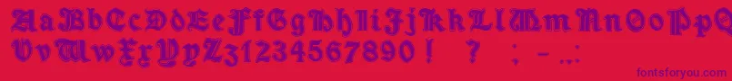 MinimO-Schriftart – Violette Schriften auf rotem Hintergrund