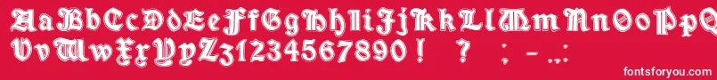 Шрифт MinimO – белые шрифты на красном фоне