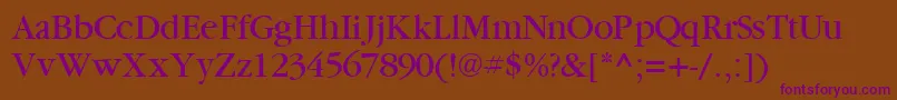 GaramondbooksskRegular Font – Purple Fonts on Brown Background