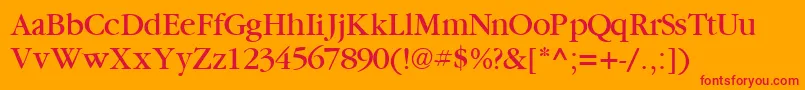 GaramondbooksskRegular Font – Red Fonts on Orange Background