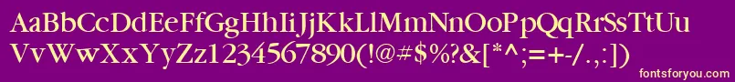 GaramondbooksskRegular Font – Yellow Fonts on Purple Background