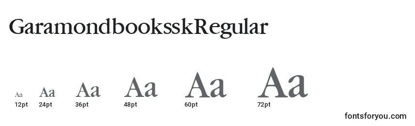 Размеры шрифта GaramondbooksskRegular