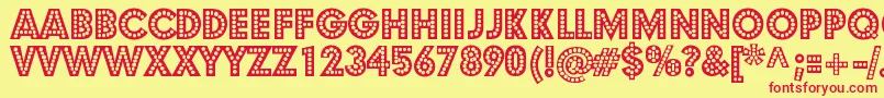 StShowtunes Font – Red Fonts on Yellow Background