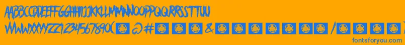 AVoiceLiberty Font – Blue Fonts on Orange Background