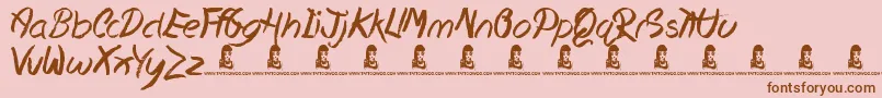 HopelessPlace Font – Brown Fonts on Pink Background