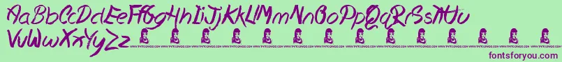 HopelessPlace Font – Purple Fonts on Green Background