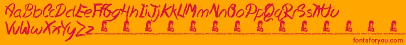 HopelessPlace Font – Red Fonts on Orange Background