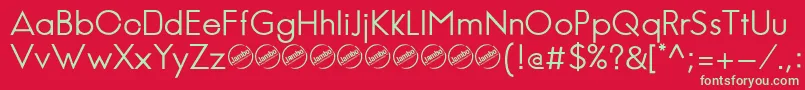 フォントJambeticaRegular – 赤い背景に緑の文字