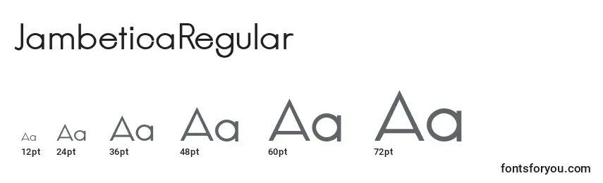JambeticaRegular Font Sizes