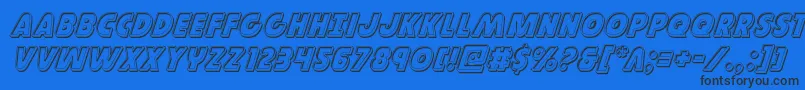 Governorengraveital Font – Black Fonts on Blue Background