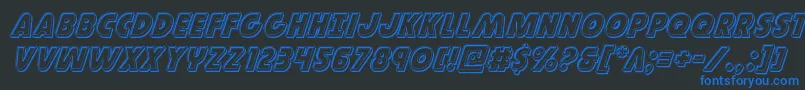 Governorengraveital Font – Blue Fonts on Black Background