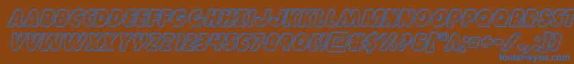 Governorengraveital Font – Blue Fonts on Brown Background
