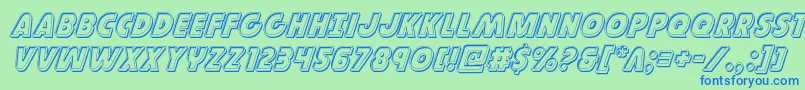 Governorengraveital Font – Blue Fonts on Green Background
