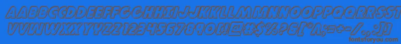 Governorengraveital Font – Brown Fonts on Blue Background