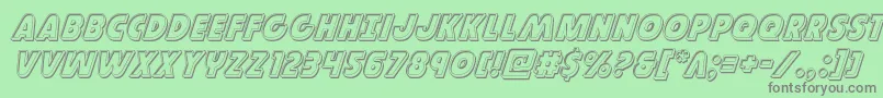 フォントGovernorengraveital – 緑の背景に灰色の文字