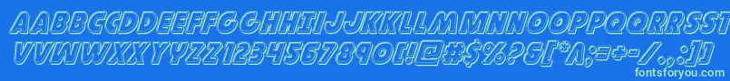 Governorengraveital Font – Green Fonts on Blue Background